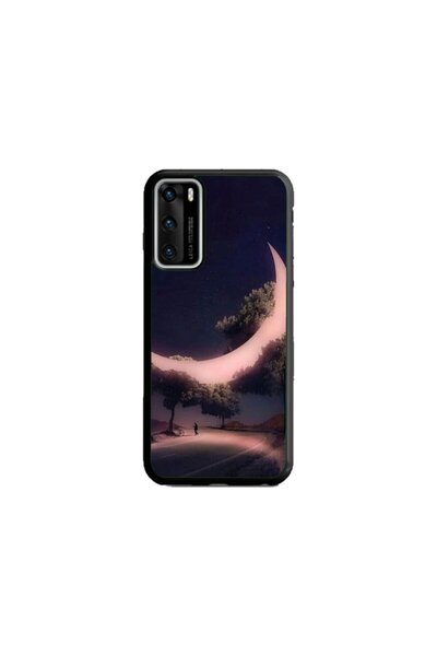 Atlas Husa personalizata si Folie de Silicon Huawei P40, Moon in the Trees, m...