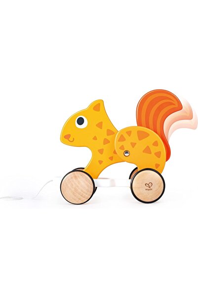 Hape لعبة السنجاب الخشبية القابلة للدفع والسحب من هابي، متعددة الألوان