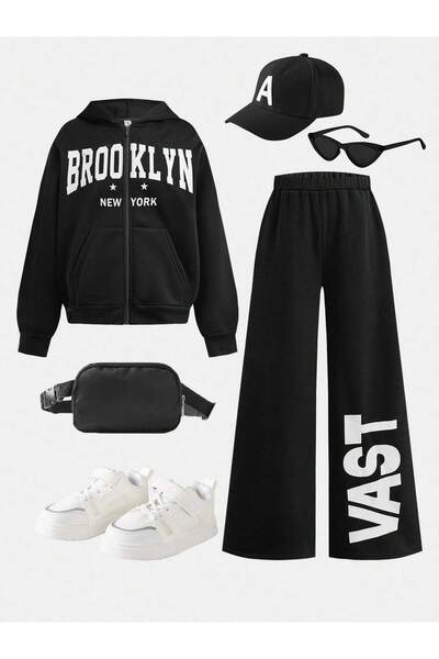 VESTIR BIEN Kids Girls and Boys Cute and Cool Casual 2-Piece Bottom Top Set
