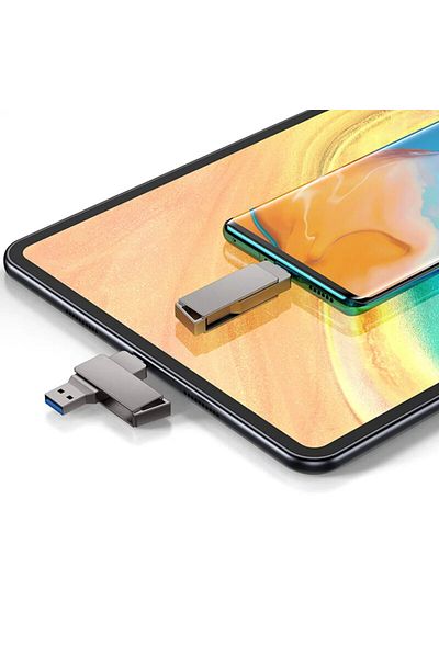Techsuit 128GB External Memory Techsuit, USB 3.0, Type-C, THSM20, Gray
