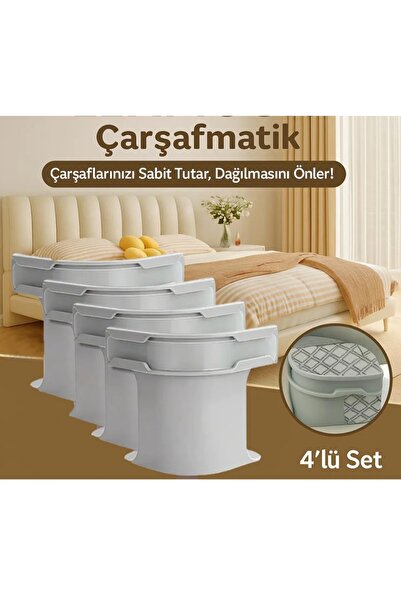 Acarlar Ticaret Çarşafmatik Çarşaf Düzenleyici Sabitleyici Görünmez Çarşaf Kilidi 4'lü Set