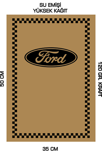duha trend 35x50 120 Gr. Kraft Kağıt Oto Paspası Ford 50Adet Yatay 50 Adet Dikey