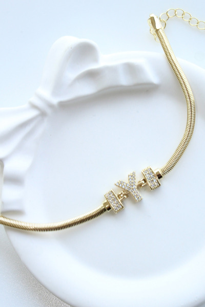 Leo'Stone Imported Series Letter Y Fish Scale Chain Women's Steel Bracelet Does Not Tarnish and Does Not Lose Color