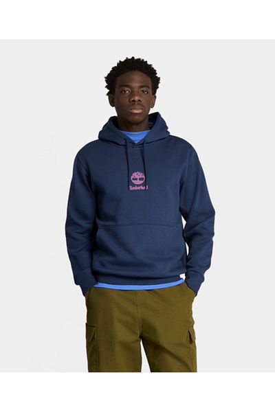 Timberland Print Stack Logo (Bb) Hoodie Men's Navy Blue Sweatshirt Tb0A6Wza4511