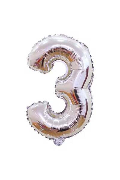 Generic Little Lolo Number 3 Foil Balloon – Large 40 Inch – Gold or Silver