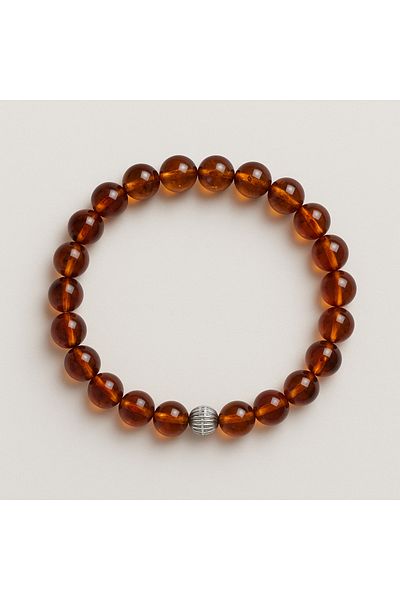 nss sky rock Natural Amber Bracelet 8 mm – Stylish Design, Elastic Structure, Unisex Use