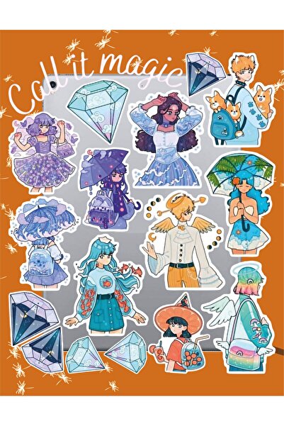 hediyenebak دعنا نسميها مجموعة الملصقات السحرية |   كمبيوتر محمول Ajanda دفتر...