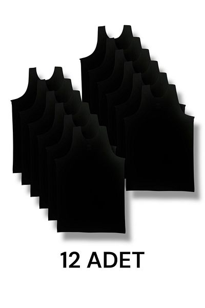 Erdenay Tekstil Men's Tank Top Cotton 12 Pack with Strap