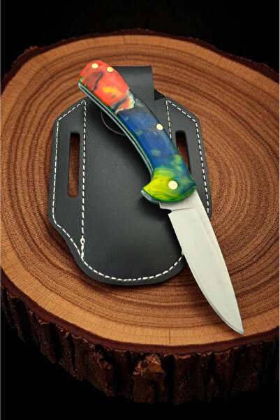 MERTCAN KNİFE 19 cm epoksi kabze sırttan kilitli çakı outdoor av ve kamp bıça...