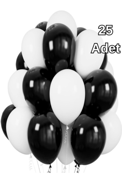 Işıltı Balon Dükkanı Siyah Ve Beyaz Balonlar Parlak Parti Balonu Mezuniyet, N...