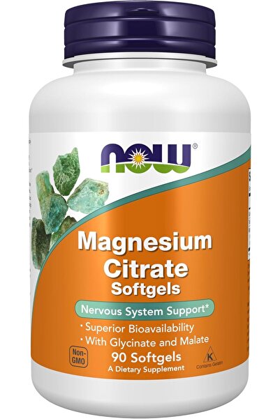 Now Foods Magnezyum Citrate(Sitrat) Glycinate(Gilisinat) Malate Nervous System Brain 90 Softgels