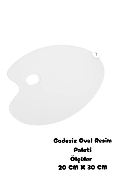 ALLStore RESİM PALETİ 20X30 CM PROFESYONEL GODESİZ OVAL BEYAZ