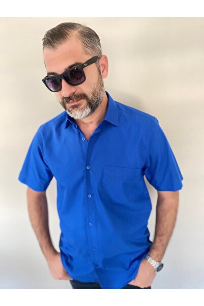 BENESSE Дакрон з кишенями Класичний широкий крій Легко прасується Короткі рукави Краватка-комір Сорочка