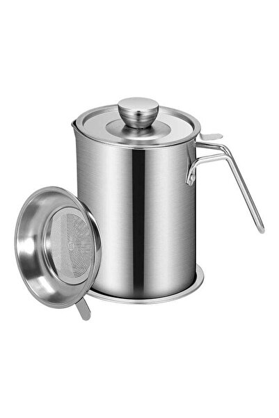 Generic Stainless Steel Grease Strainer And Container Silver 12.2x13.4x11.7cm