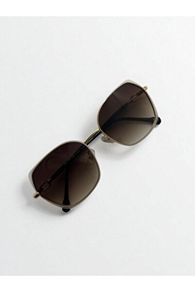 ZENIT شالتون نظارة شمسية نسائية بنية هندسية |   حماية UV400 و51 إيكارتمان