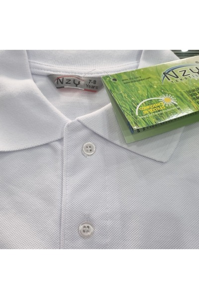 Uğur bebe Nzy Long Sleeve Plain White Lacoste Polo Neck T-Shirt for School 1St Class Product (7-8 Years 15-16 Years)