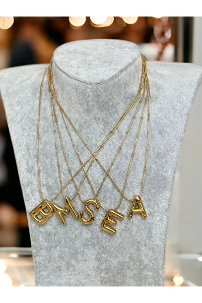 İNN JEWELLERY Women's Gold Color Special Design (N) Letter Steel Necklace No Tarnishing (2 Years Importer Guarantee)