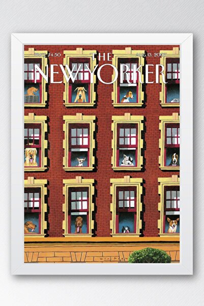 Saturn Pictură înrămată The New Yorker 13 august 2007 - Pictură Câini pe ferestre