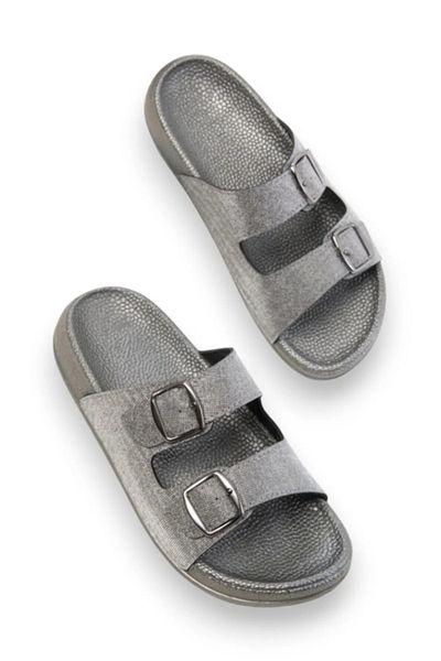 Cozi company Summer Women's Orthopedic Slippers with Glitter Detail, Double Buckle, Soft Sole Slippers