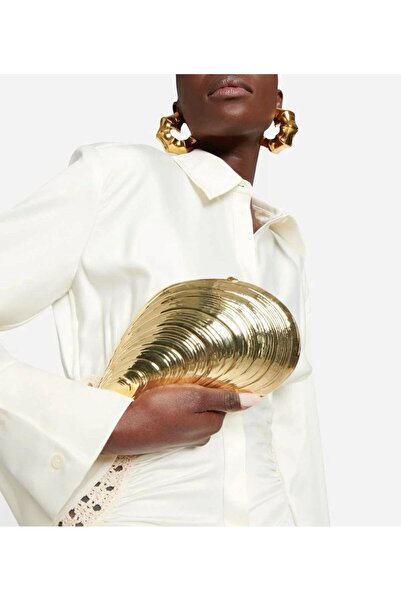 neslyaccessories Geantă Midye Gold Plaka