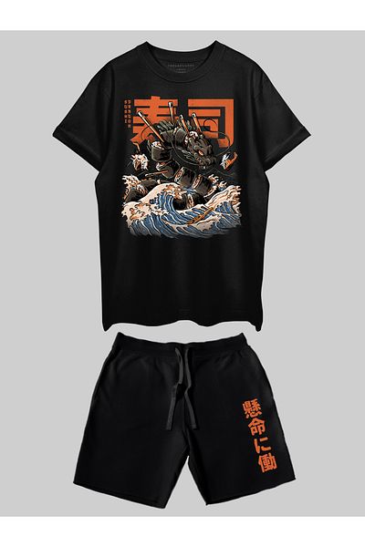 THREADCURRY Sushi Dragon Printed Co-ord Set for Men & Women