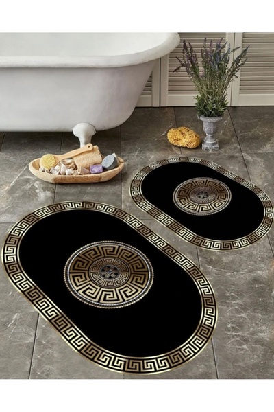 Home طقم مكون من قطعتين من سجادة الحمام المقاومة للانزلاق، قابلة للغسل في الغ...