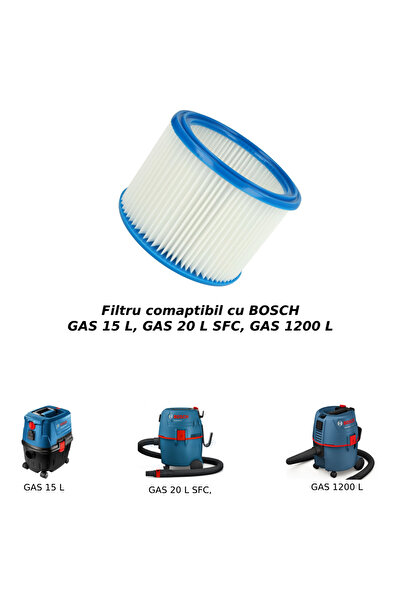 PAA-home Filtru compatibil cu aspiratoarele Bosch GAS 15 L, GAS 20 L SFC, GAS 1200 L cod 2607432024