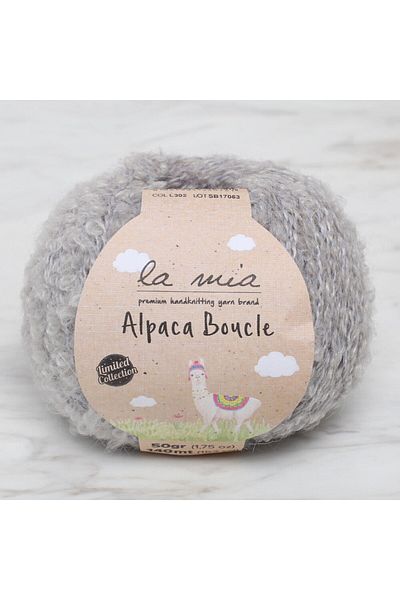 La Mia Yarn La mia alpaca boucle 50 gr gray hand knitting yarn - l302