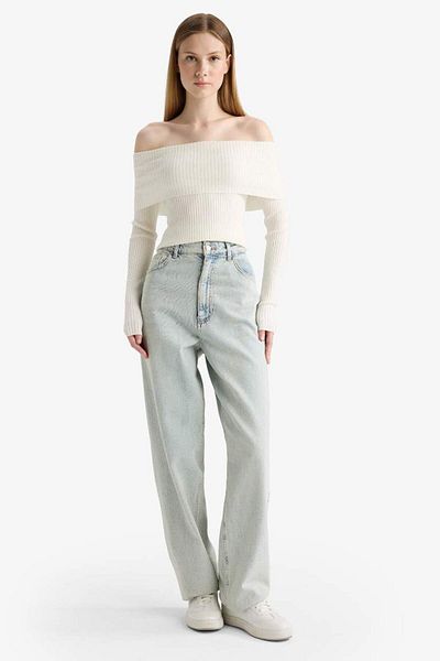 DeFacto New Season Coool Slim Fit Slim Fit Open Shoulder Knitwear Sweater