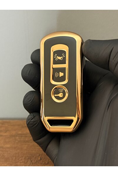 Mavi Keys Husă de protecție pentru chei din silicon pentru motocicletă Honda K97 K96 Smart cu 3 butoane – neagră