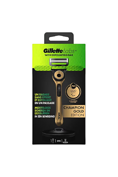 GilletteLabs Aparat de ras Champion Gold Edition, 1 rezervă, suport magnetic