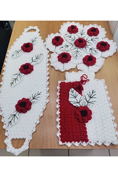 Firdevs moda çeyiz El Örgüsü 3 Parça Çeyizlik Lif Seti