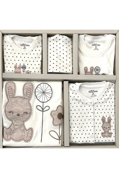 Aziz Bebe 10331 Baby Boy Ecru 10-Piece Hospital Release