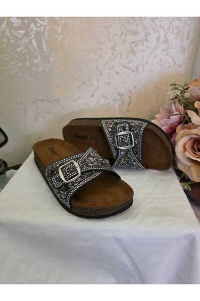 pearnight witta 55402 Γυναικείες παντόφλες ανατομικές με μονό λουράκι από πέτρα