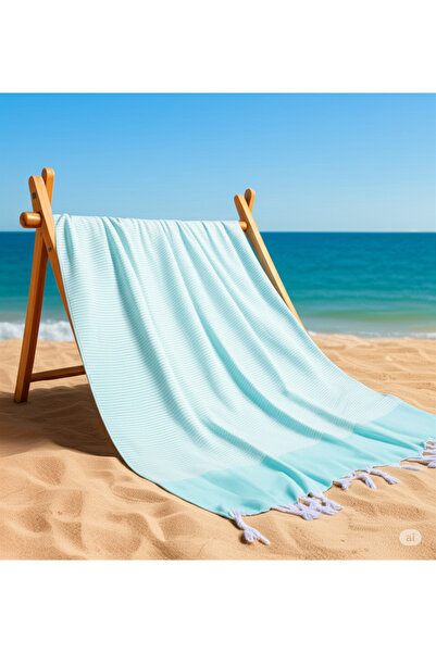 Vivesta Home منشفة شاطئ بيستمال فيروزية مقاس 90 × 170 - سريعة الجفاف وخفيفة ا...
