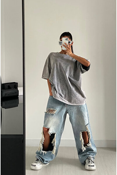 Canan Toprak Collection Yırtık Püsküllü Detaylı Bagyy Kot Pantolon