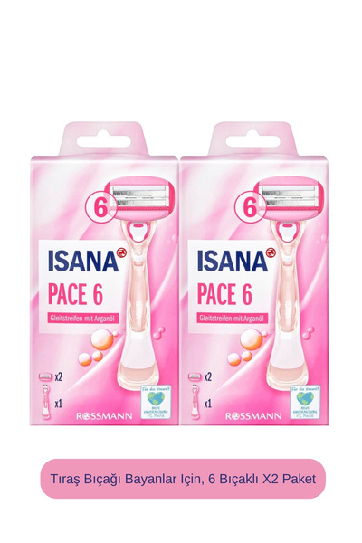 ISANA Tıraş Bıçağı Bayanlar Için, 6 Bıçaklı X2 Paket