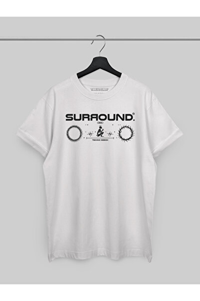 THREADCURRY SURROUND Street Wear Half Sleeves Relaxed Oversized Printed T-shirt for Men & Women