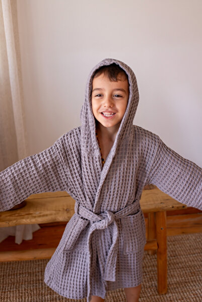 vivamaison روب حمام للأطفال والمراهقين منسوج من القطن بنسبة 100% ناعم وعالي الامتصاص