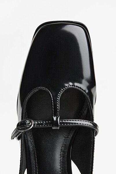 Bershka High-heel slingback shoes with buckled strap