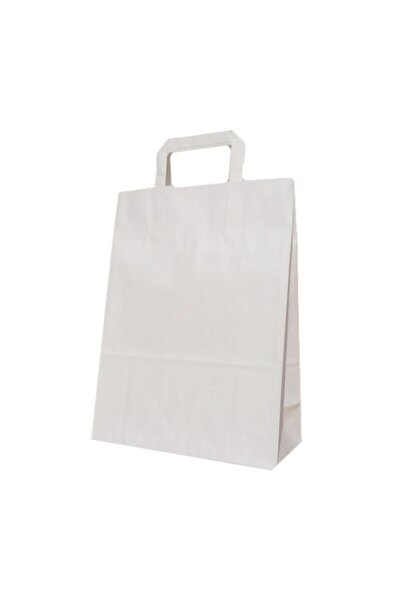 KOSYB GROUP Pungi de hârtie ALBE cu mâner 22x10x28 cm, set de 100 buc
