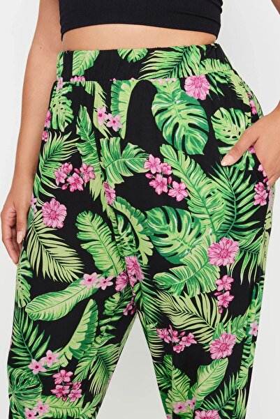 Stil Diva Plus Size Jogger Pants with Elastic Detail at the Leg and Waist with Pockets 145107