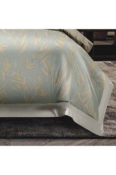 Ferrucci Frochi Light Green Multicolor Print Duvet Set King, Double 6 Piece Set