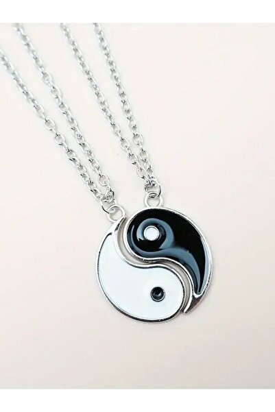 VerdeHome 2'li Ying Yang Denge Metal Best Friends Kolye, Sevgili Kolyesi, Dostluk kolyesiv