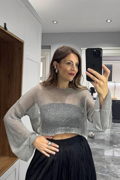 Banu Angay Summer Breeze Thin Knitwear Gray