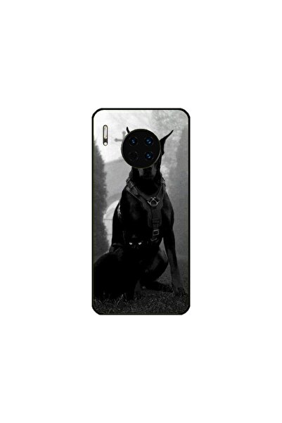 Atlas Husa personalizata si Folie de Silicon Huawei Mate 30, Doberman, multic...