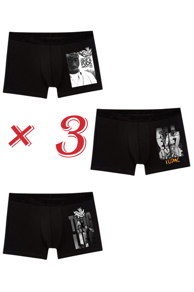 MAGORS BOXER UNISEX TUPAC THUG LIFE DESIGN 3 BUC (SET DE 3)