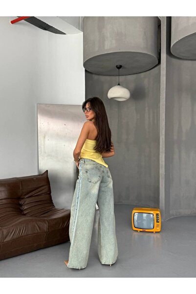 DENİKK TREND ÖZEL TASASARIM WİDE LEG PALAZZO DENİM JEAN PANTLON