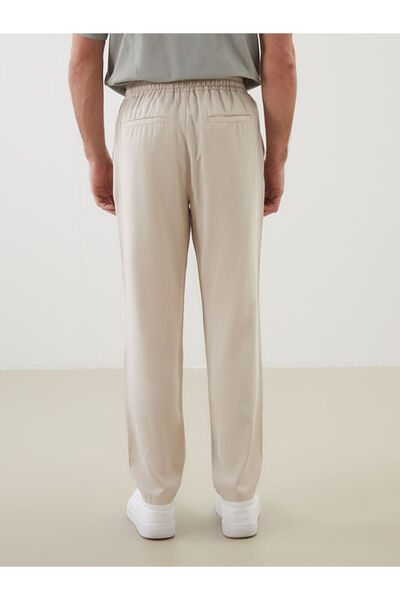 LC Waikiki Beige Standard Fit Men's Trousers with Elastic Waist
