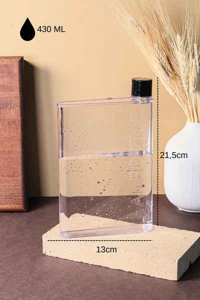 Poomy A5 430ml Bottle Motivasyonel Su Matarası Notebook Sporcu Suluk Su Şişesi
